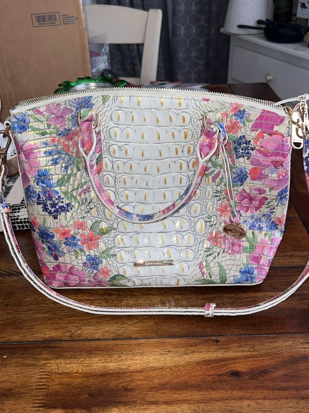 BRAHMIN Melbourne (Medium) Duxbury Satchel Bag HOMEGROWN OMBRE Floral